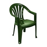 Solana GREEN Stackable Low Back Plastic Garden Chair for Indoor or Outdoor Use - Choose from Black, Green, White & Taupe Colours.