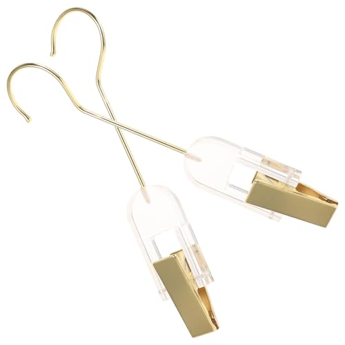 PAMINGONO Pinzas para Ropa Transparentes Gancho Largo de 15 CM 2 Piezas Clips Multifuncionales para Colgar Bufandas Calcetines y Accesorios Perchas Ajustables para Armario y