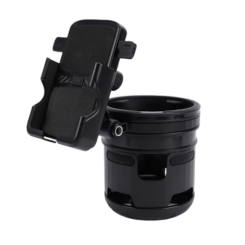 Diyeeni Stroller Cup Holder with Phone Holder, All Black, 2 in 1, for Walker, Wheelchairs, Rollator, Scooters & Bike Phone & Cupholder Organizer - Easy to Install