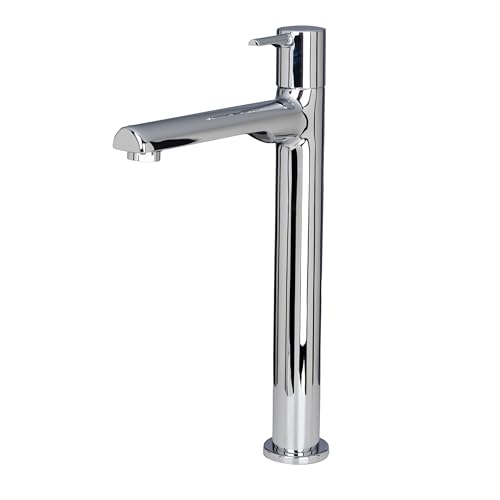 Image of JAQUAR Florentine Prime Series Table Mounted Tall Boy Cold ONLY Basin TAP (Chrome) | TOP Lever, Brass Body Water Tap /Faucet /Cock for Bathroom /Kitchen Wash Basin | FLP-CHR-5021PM