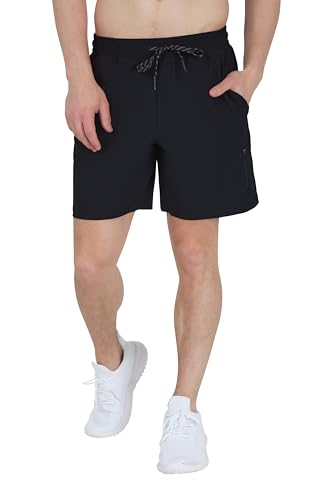 90 Degree By Reflex Mens Lightweight Quick Dry Workout Short 7" Side Zipper Pocket Shorts with Drawstring2