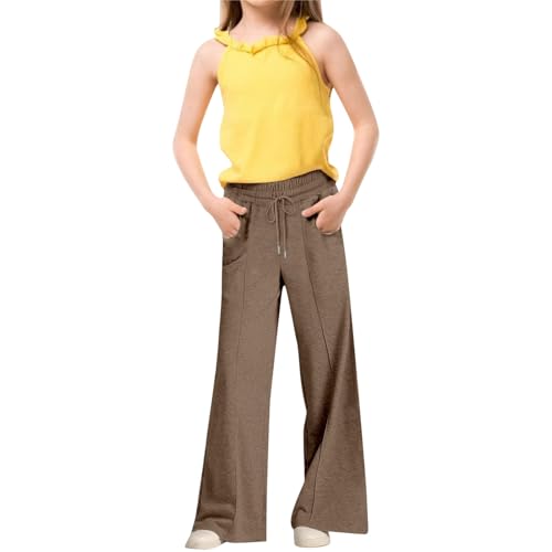 Girls Baggy Sweatpants Oversized Wide Leg Sweat Pants Elastic Waist Drawstring Lounge Athletic Pants Slacks 2-14Years