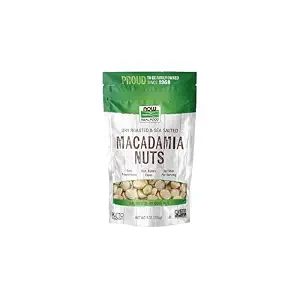 NOW Foods Dry Roasted Macadamia Nuts with Sea Salt, 9 oz