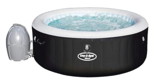 Bestway Lay-Z-Spa Miami AirJet aufblasbarer Whirlpool in schwarz, für bis zu vier Personen, rund, 180x66 cm
