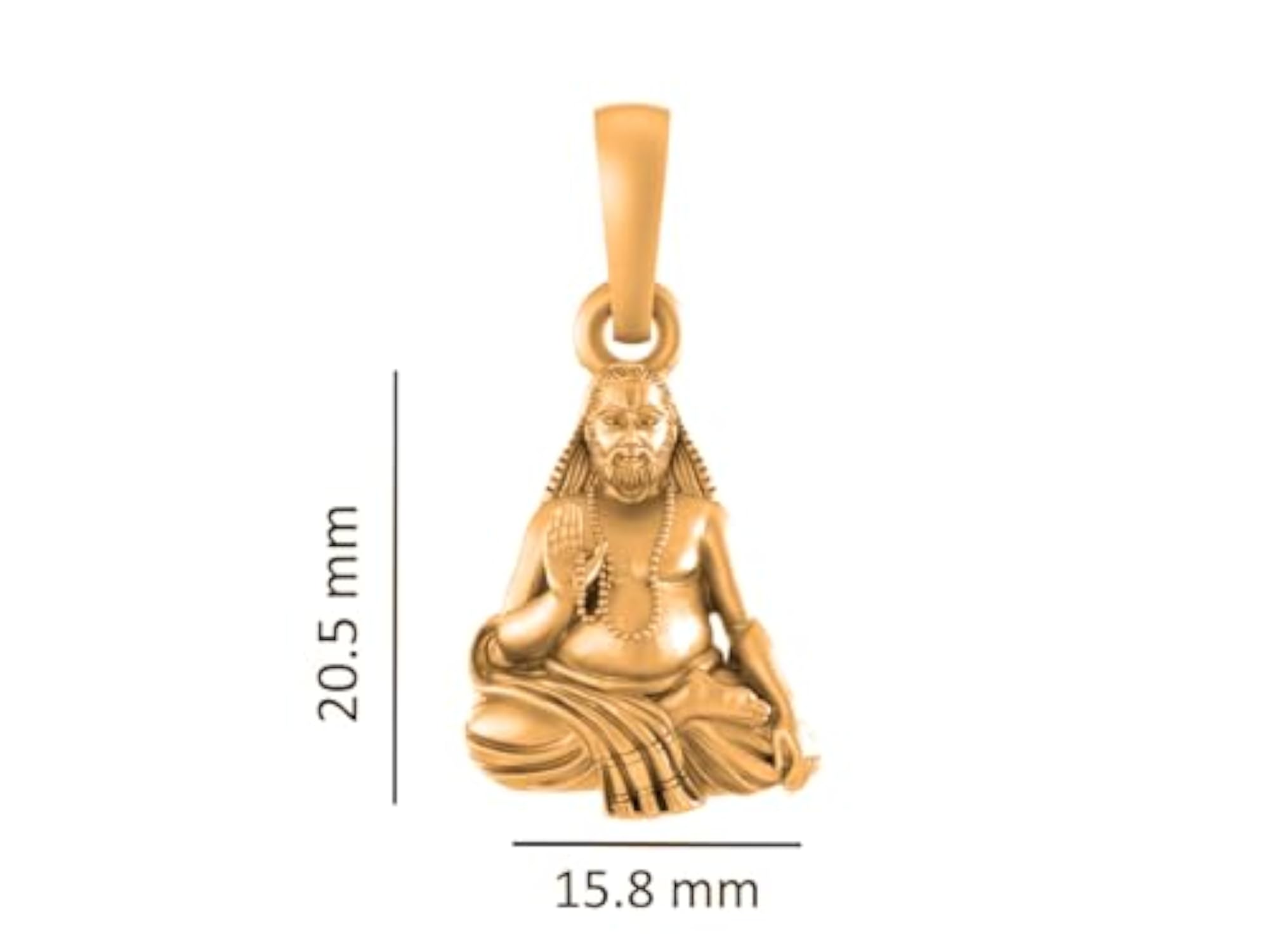 925 Sterling Silver Raghavendra Swamy Pendant, Unisex