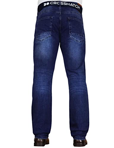 Crosshatch Mens Straight Leg Fashion Jeans Trousers Regular Fit Stylish Branded Denim By Jeanbase Darkwash 34W X 32L - 5