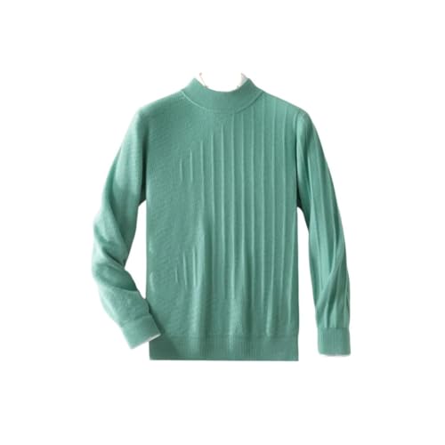 Men's Mock Neck Basic Cashmere Sweater Soft Comfort Smart Casual Pullover 100 Percent Merino Wool