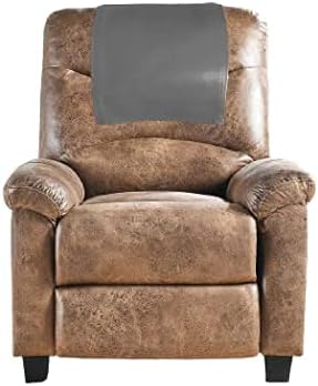 Leather Recliner Chair Headrest Cover - Sofa, Love Seat, Furniture Protector, Slipcover Theater Seat Cover/Slip Cover for Home & Office, 14x30 Inches - Grey Pack of 1