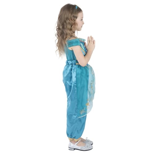 Sincere Party Girl's Jasmine Costume with Headband and Bracelet 5-6 years, 5-6 Years/110-116 - Image 3