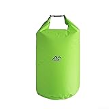Bolsa seca impermeable para kayak, canoa y rafting - Tafetán de poliéster 210D, presión hidrostática de 5000 mm, tamaños de 5L/10L/20L/40L/70L, multicolor (verde brillante 5L)