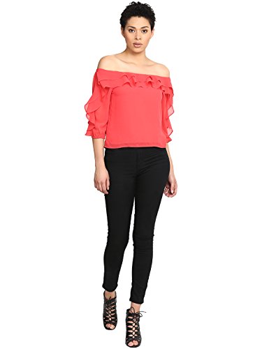 Image of Harpa Black Solid Blouse(GR5168-BLACK)