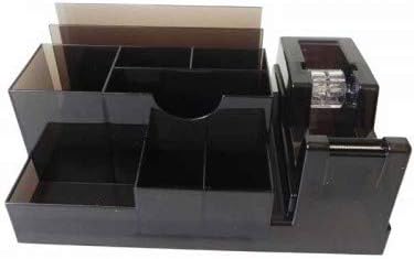 New (Smokey Brown) Acrylic Desk Organizer with Tape Dispenser LS 96, Good Quality and High Durable (Desk Organizer) for All Desktop use.