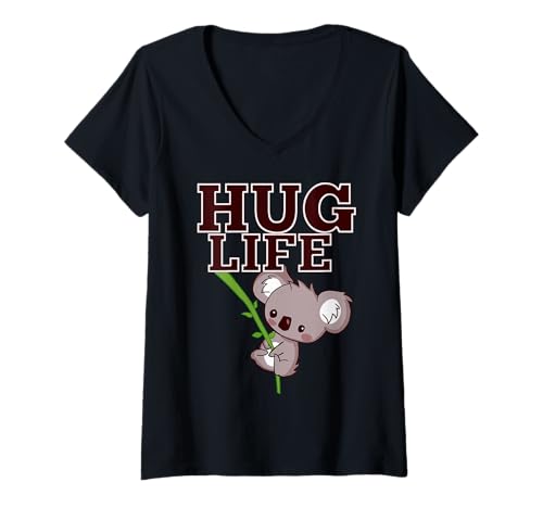 Mujer Cute Koala Bear Camiseta Cuello V