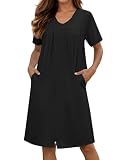 Ekouaer Zipper Robes for Women Short Knit Bathrobes Lightweight Knee Length Housecoat with Pockets Nightgown