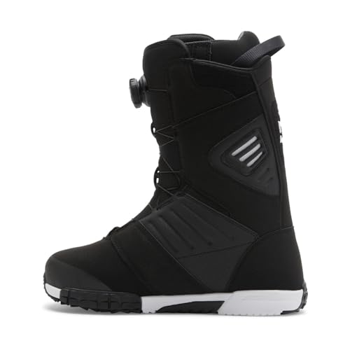 DC Shoes Men's Judge BOA Snowboard Boots - Micro-Adjustable Stable Snowboarding Boot with Insulated Liner & Molded Insole - Black/Black/White, 10