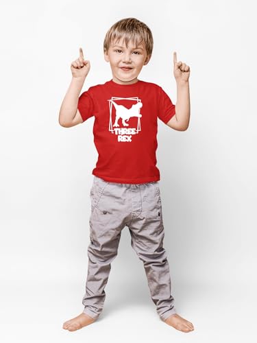 Three Rex - Toddler Clothes - 3 Years Old Birthday Tshirt Funny Outfit Cute Dinosaur Shirt2