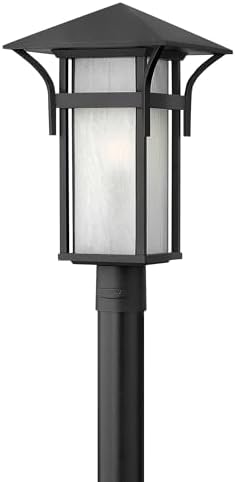 Hinkley Harbor Transitional One Light Large Outdoor Post Top/Pier Mount, Satin Black