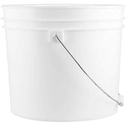 3.5 Gallon Plastic Buckets & Pails White - 3 Pack #TOP2
