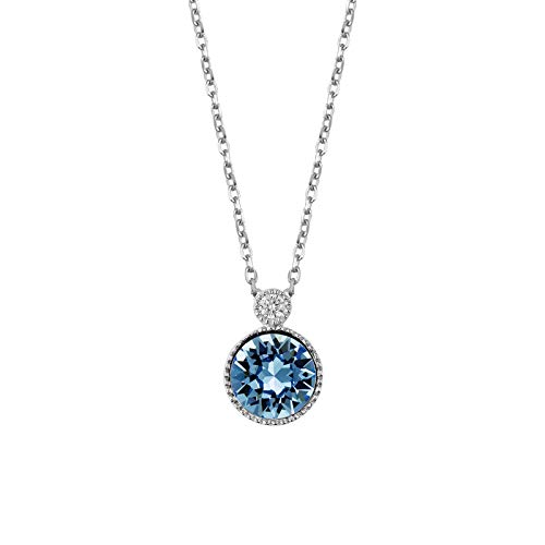 Collier en cristal argent 925 femme avec chaîne de clavicule courte