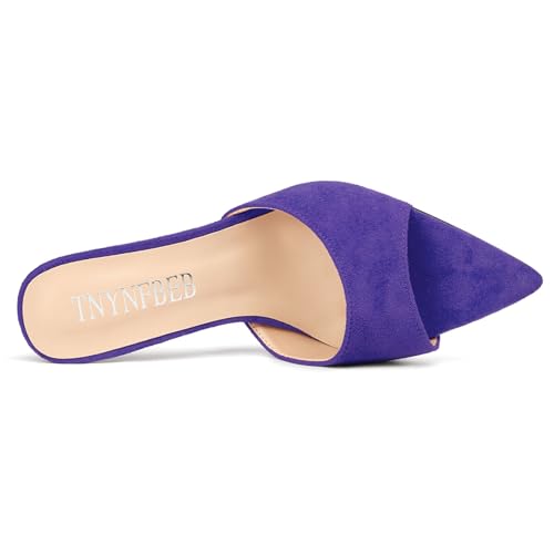 Image of TNYNFBEB Womens Stiletto High Heel Pointed Open Toe Sandals Mules Shoes Slingback Slip-on Prom Party Dress Summer 3.9 Inches Heels
