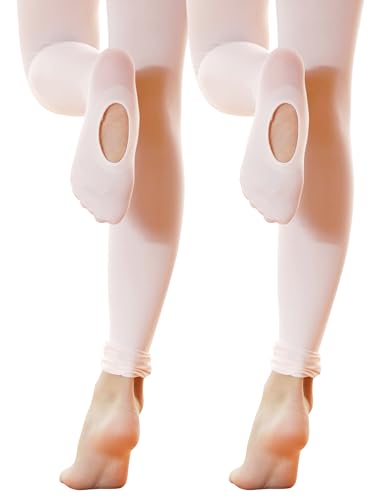 LingTing Ballet Tights for Girls Ultra Soft Pro Dance Tights Convertible Transition Tights (Toddler/Little Kid/Big Kid)