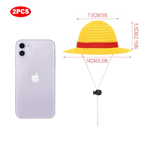 Sombrero de paja para mascotas para fiesta Halloween miniatura 5