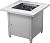 Endless Summer 30 Inch Square Outdoor 50,000 BTU LP Gas Fire Pit Table with Steel Mantel, Slate Finish, and Black Fire Glass, Gray