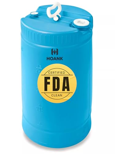 15 Gallon Drum | Tight Head Drum | Water Storage | Chemical Storage | 2 & 3/4 Fittings | Food Grade | BPA Free | HDPE |UN Rated | (Blue 15 Gallons)