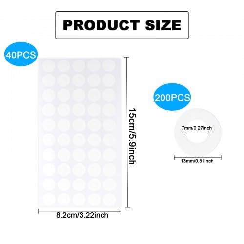 Etichette Adesive Rinforzi per Fori 2000 Pezzi, Salvabuchi Fogli Anelli Trasparenti, 13mm Esterno 6,5mm Interno