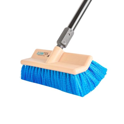 Image of Restaurantware-Brush Head ONLY: Clean Tek Professional 9.5 Inch Bi-Level Brush Head, 1 Stiff Bristle Deck Cleaning Tool - Handle Sold Separately, Heavy-Duty, Wood Scrubber, for Cleaning Deck Stain