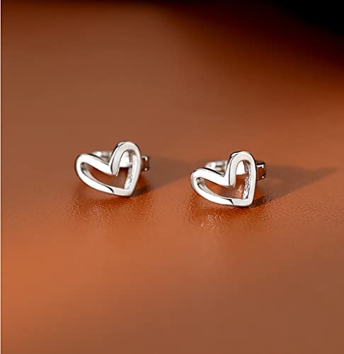 Reffeer 925 Sterling Silver Love Heart Huggie Earrings Hoops For Women Girls Tiny Heart Hoop Earrings Drops (A-Silver) #TOP4