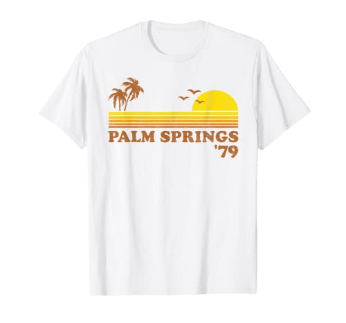 Vintage Palm Springs Beach California Retro Sunset 70's Regalo Camiseta