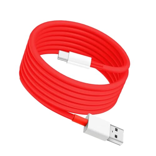 Image of One plus 65W USB Type C Data Sync Fast Charging Charger Cable for One Plus 12 5G,12r,11,11r,10r,10t,10,10 pro,9 Pro,8,8T,7t,7t Pro,6,5, Nord (65w Type C Cable)