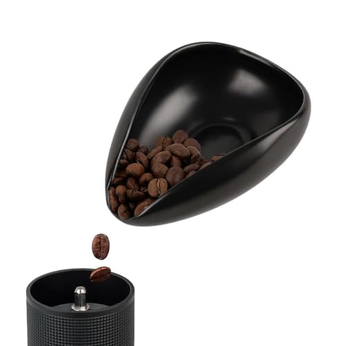 watchget Ceramic Coffee Dosing Cup & Tea Storage Tray | Single Dose Measuring Container for Coffee Beans & Loose Leaf Tea | Black
