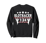 This Slotracer slot racing car motif belongs to man and car races with hand controlers and digital 124 Slot cars on the wooden slot car racing track. Slotracing sayings as a dad gift for grandpa with digital 1/24 slot cars that has scale 1:24 or 1/24.