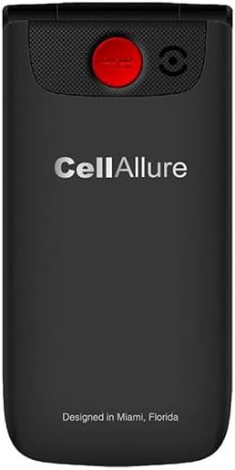 Back view of CELLALLURE Flip Phone with SOS button