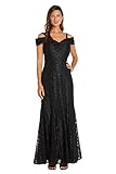R&M Richards Women's Long Formal Dress, Black, 10