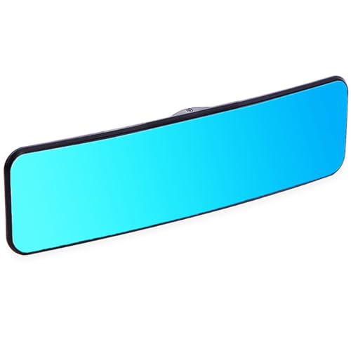 SkycropHD Anti Glare Rear View Mirror for Car, Clip on Wide Angle Panoramic Rearview Mirror Eliminate Blind Spots – Convex, Blue