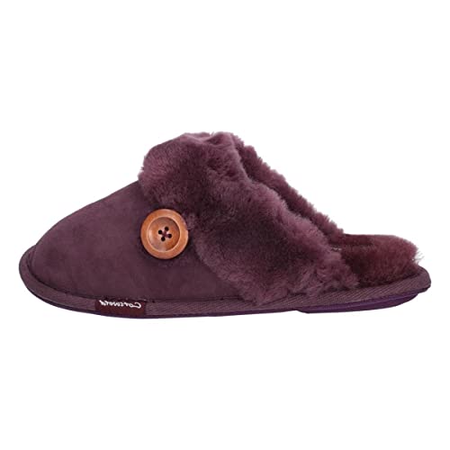 Cotswold Lechlade Sheepskin Mule Slipper Women's Purple Size 8