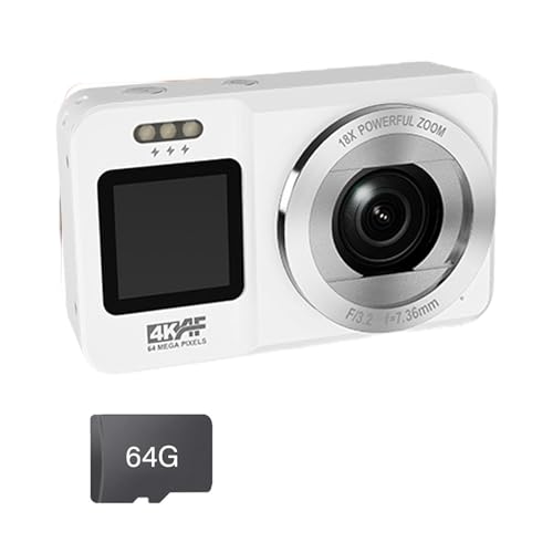 Appareil photo compact double écran 64MP pour réussir facilement vos vlogs et photos 4K