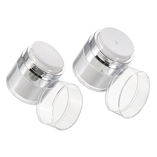 SKISUNO 2Piezas Loción Recargables Crema sin Aire Frascos de Viaje Cosméticos de Contenedores de Viaje Impermeables y Reutilizables