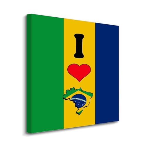Lienzo de la bandera de Brasil, arte moderno de pared para salón y espacios de oficina