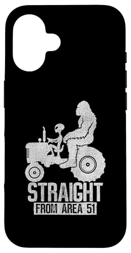 Carcasa para iPhone 16 Camiseta con estampado Bigfoot Alien Driving Tractor For Farmer Farming