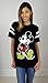Disney Womens Mickey Mouse Varsity Football Tee (Black, Medium)