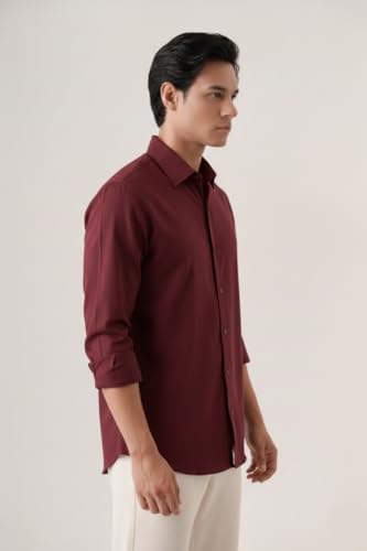 Image of CRYSTAL SKY Men Airy Linen Cotton Shirt Regular Fit Full Sleeves Solid Formal Shirt Stylish Daily Casual Office Wear