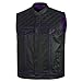 Lishow Fashion .Men's Biker Rider Motorcycle club Motorbike stylish Genuine leather sleeveless vest (US, Alpha, XX-Large, Regular, Regular, Black & Purple)