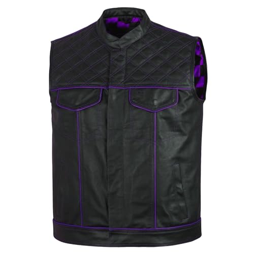 Image of .Men's Biker Rider Motorcycle club Motorbike stylish Genuine leather sleeveless vest