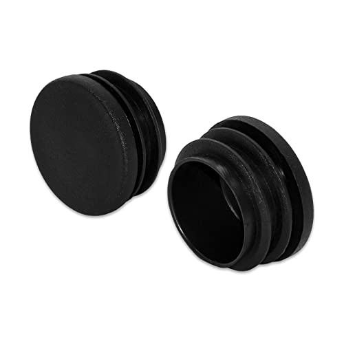 Image of Flyshop 8 Pack Black Plastic Hole Plug Round Tubing End Cap Chair Glide Inserts 32 mm, 1-1 /4 inch