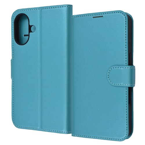 レイ・アウト iPhone 16用 Like standard 耐衝撃 マグネットベルト シンプル 手帳型レザーケース シャイニーブルー RT-P46ELC1/A