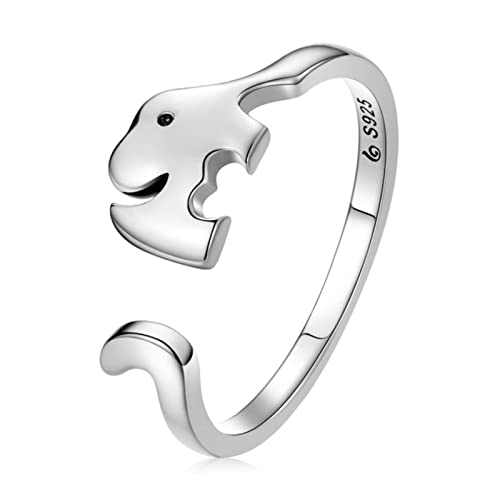 Anillo ajustable de plata que no aprieta dedo mujer jirafa 2